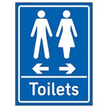 Toilets Arrows Men Left / Women Right Blue