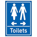 Toilets Arrows Women Left / Men Right Blue