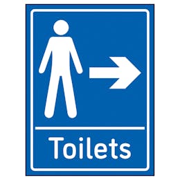 Mens Toilets Arrow Right Blue