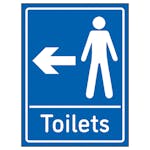 Mens Toilets Arrow Left Blue