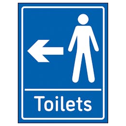 Mens Toilets Arrow Left Blue