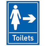 Womens Toilets Arrow Right Blue