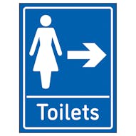 Womens Toilets Arrow Right Blue