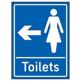 Womens Toilets Arrow Left Blue