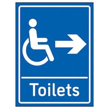 Disabled Toilets Arrow Right Blue
