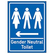 Gender Neutral Toilet Arrow Left Blue