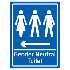 Gender Neutral Toilet Arrow Left Blue