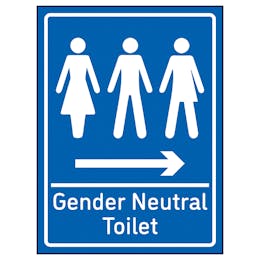 Gender Neutral Toilet Arrow Right Blue