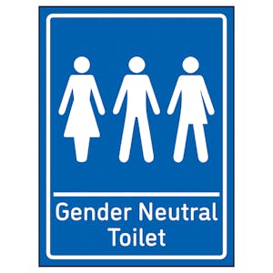 Gender Neutral Toilet Blue - Super-Tough Rigid Plastic