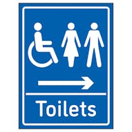 Mixed Toilets Arrow Right Blue