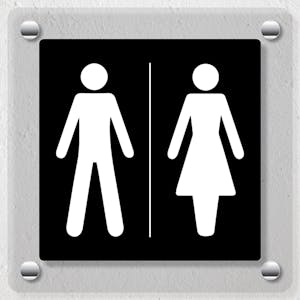 Unisex Toilet - Black - Acrylic Sign