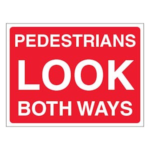 Pedestrians Look Both Ways - Landscape - Red