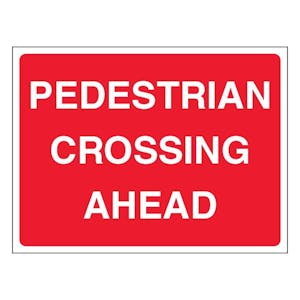 Pedestrian Crossing Ahead - Landscape - Red