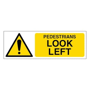 Pedestrians Look Left - Narrow Landscape