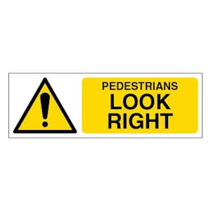 Pedestrians Look Right - Narrow Landscape