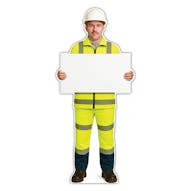Life-Size Construction Worker Sign - John - Blank Whiteboard