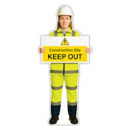 Life-Size Construction Worker Sign - Sofia - Construction Site Keep Out