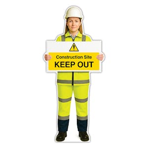 Life-Size Construction Worker Sign - Sofia - Construction Site Keep Out