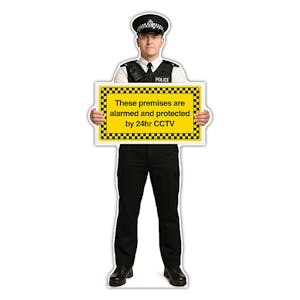 Life-Size Police Officer Sign - Daniel - Premises Protected By CCTV