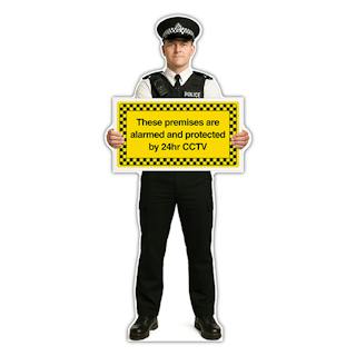 Life-Size Police Officer Sign - Daniel - Premises Protected By CCTV