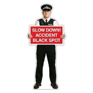Life-Size Police Officer Sign - Daniel - Slow Down Accident Black Spot
