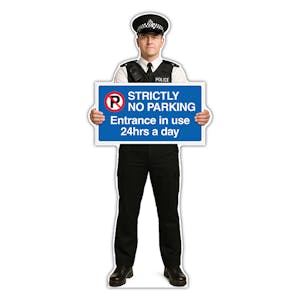 Life-Size Police Officer Sign - Daniel - Strictly No Parking Entrance In Use 24hrs