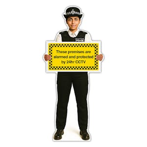 Life-Size Police Officer Sign - Nicole - Premises Protected By CCTV