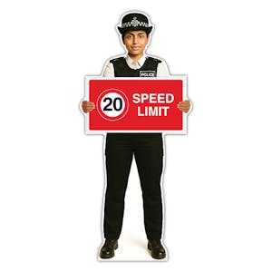 Life-Size Police Officer Sign - Nicole - 20 MPH Speed Limit