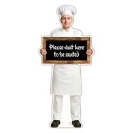 Life-Size Chef Sign - Marco - Please Wait Here To Be Seated