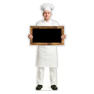 Life-Size Chef Sign - Marco - Blank Blackboard