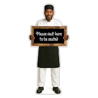 Life-Size Chef Sign - Raj - Please Wait Here To Be Seated