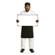 Life-Size Chef Sign - Raj - Blank Whiteboard