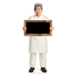 Life-Size Chef Sign - Anna - Chefs Specials Blank Blackboard