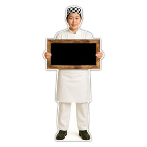 Life-Size Chef Sign - Anna - Blank Blackboard