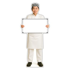 Life-Size Chef Sign - Anna - Blank Whiteboard