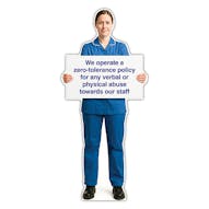 Life-Size Nurse Sign - Olivia - Zero Tolerance For Abuse Toward Staff
