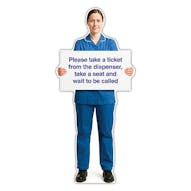 Life-Size Nurse Sign - Olivia - Take Ticket And Wait To Be Called