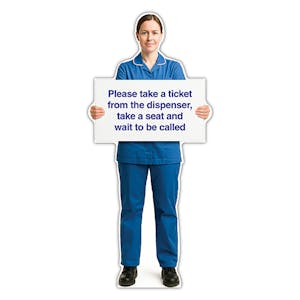 Life-Size Nurse Sign - Olivia - Take Ticket And Wait To Be Called