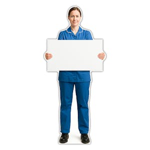 Life-Size Nurse Sign - Olivia - Blank Whiteboard