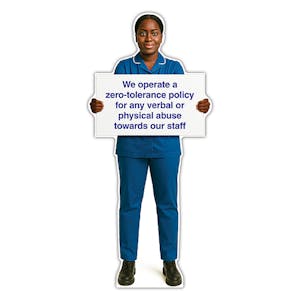 Life-Size Nurse Sign - Amara - Zero Tolerance For Abuse Toward Staff