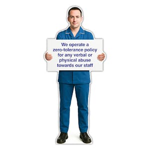 Life-Size Nurse Sign - Andre - Zero Tolerance For Abuse Toward Staff