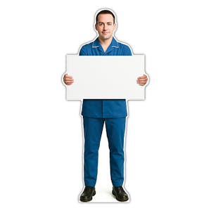 Life-Size Nurse Sign - Andre - Blank Whiteboard