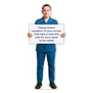 Life-Size Nurse Sign - Andre - Inform Reception On Arrival Wait To Be Called