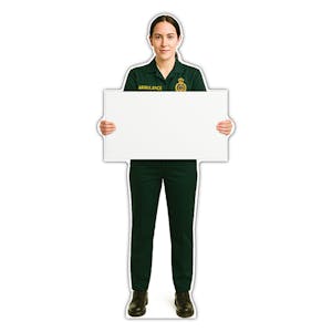 Life-Size Paramedic Sign - Laura - Blank Whiteboard