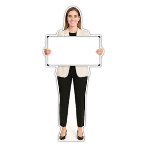 Life-Size Office Staff Sign - Rachel - Blank Whiteboard