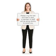 Life-Size Office Staff Sign - Rachel - Ring Bell Take A Seat Staff Will Assist