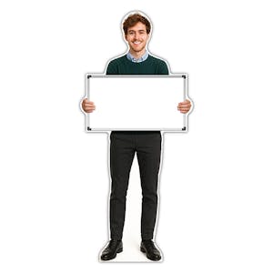 Life-Size Office Staff Sign - Jack - Blank Whiteboard