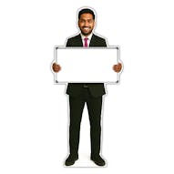 Life-Size Office Staff Sign - Alex - Blank Whiteboard