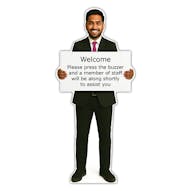 Life-Size Office Staff Sign - Alex - Press Buzzer And Staff Will Assist You Shortly