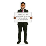 Life-Size Office Staff Sign - Alex - Use Telephone To Speak To Reception